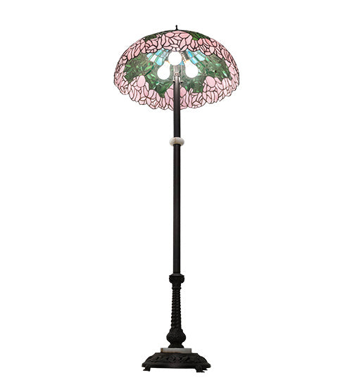 Meyda Tiffany - 229130 - Three Light Floor Lamp - Tiffany Cabbage Rose - Mahogany Bronze