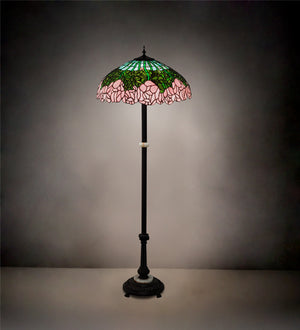 Meyda Tiffany - 229130 - Three Light Floor Lamp - Tiffany Cabbage Rose - Mahogany Bronze