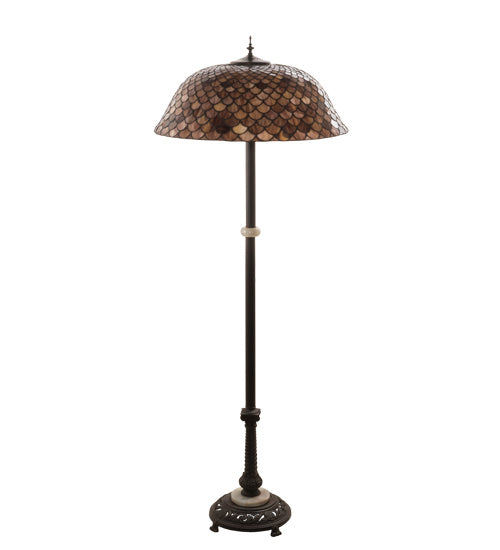 Meyda Tiffany - 230384 - Three Light Floor Lamp - Fishscale - Mahogany Bronze