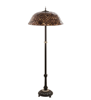 Meyda Tiffany - 230384 - Three Light Floor Lamp - Fishscale - Mahogany Bronze