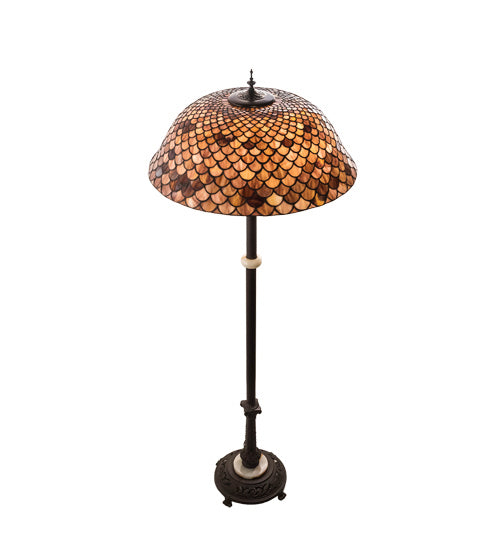 Meyda Tiffany - 230384 - Three Light Floor Lamp - Fishscale - Mahogany Bronze