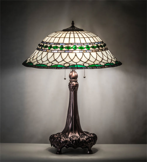 Meyda Tiffany - 230467 - Three Light Table Lamp - Tiffany Roman - Mahogany Bronze