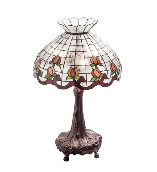 Meyda Tiffany - 230639 - Three Light Table Lamp - Roseborder - Mahogany Bronze