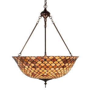 Meyda Tiffany - 230951 - Three Light Pendant - Tiffany Fishscale - Mahogany Bronze