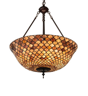 Meyda Tiffany - 230951 - Three Light Pendant - Tiffany Fishscale - Mahogany Bronze