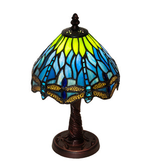 Meyda Tiffany - 230981 - One Light Table Lamp - Tiffany Hanginghead Dragonfly - Mahogany Bronze