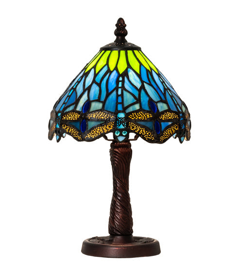 Meyda Tiffany - 230981 - One Light Table Lamp - Tiffany Hanginghead Dragonfly - Mahogany Bronze