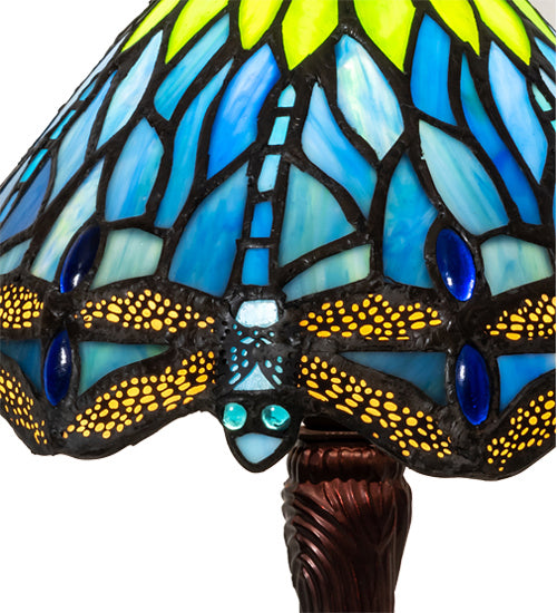 Meyda Tiffany - 230981 - One Light Table Lamp - Tiffany Hanginghead Dragonfly - Mahogany Bronze