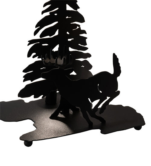 Meyda Tiffany - 28797 - Two Light Table Base - Deer Through The Trees - Textured Black