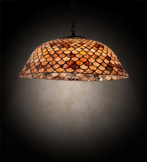 Meyda Tiffany - 31160 - Three Light Pendant - Tiffany Fishscale - Mahogany Bronze