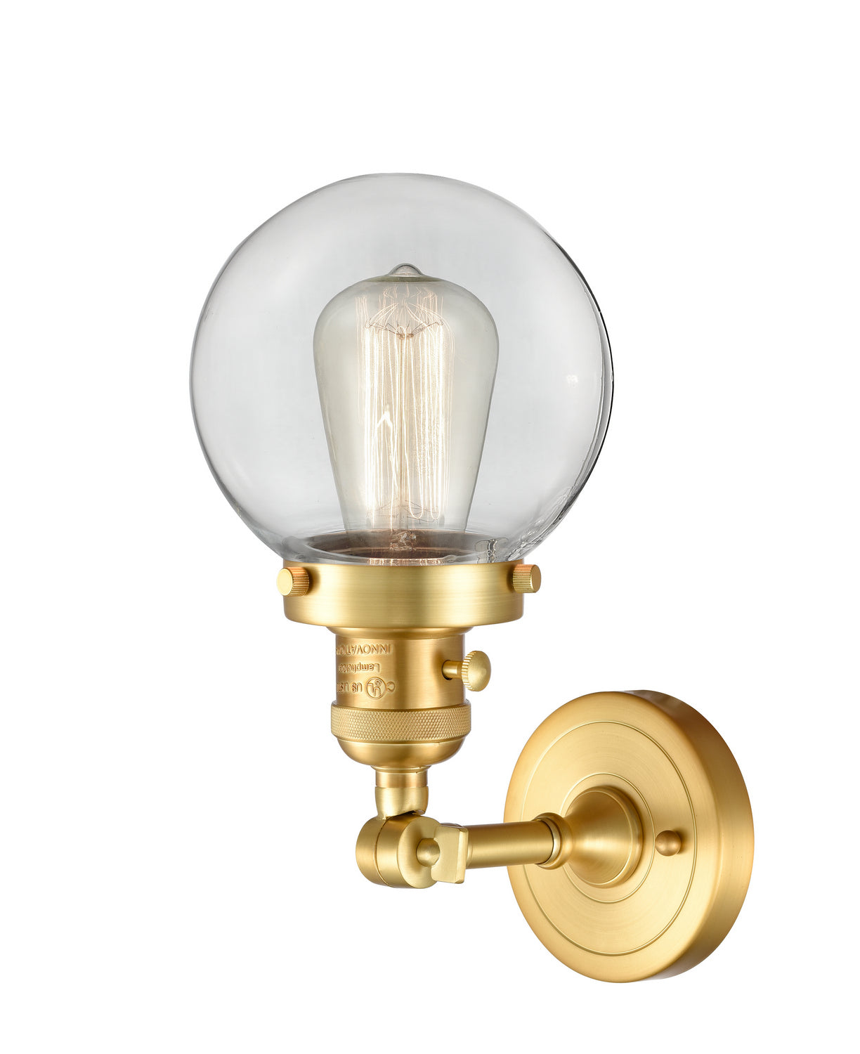 Innovations - 203SW-SG-G202-6 - One Light Wall Sconce - Franklin Restoration - Satin Gold