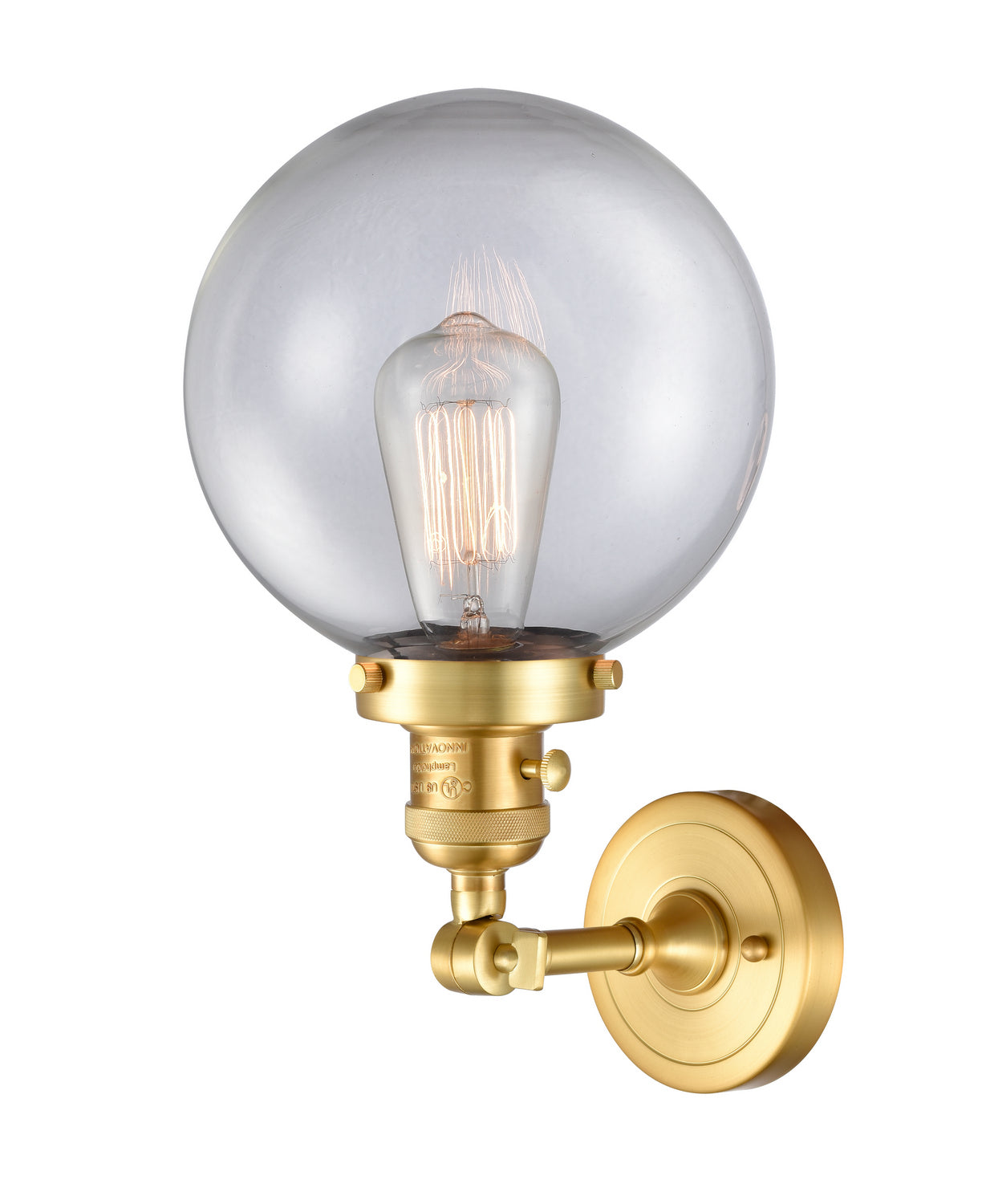 Innovations - 203SW-SG-G202-8 - One Light Wall Sconce - Franklin Restoration - Satin Gold