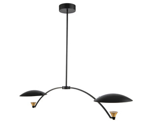 Kalco - 513661BWB - LED Island Pendant - Redding - Matte Black w White and Brass Accent