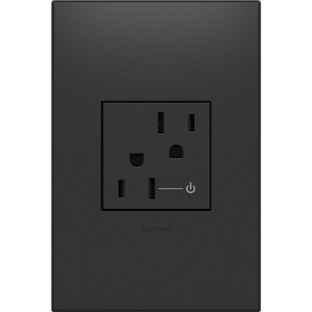 Legrand - ARCH152G10 - Tamper-Resistant Half Controlled Outlet - Adorne - Graphite