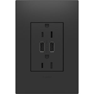 Legrand - ARTRUSB153G4 - Dual Usb Plus-Size Outlet Combo - Adorne - Graphite