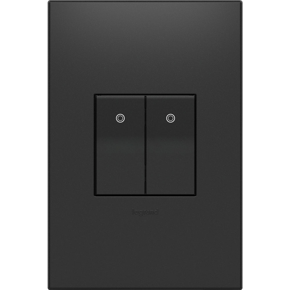 Legrand - ASPD1531G277 - 277V Paddle Switch, Half-Size with Microban - adorne - Graphite