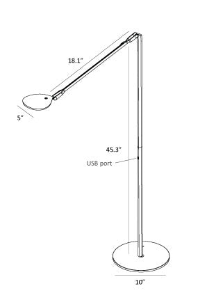 Koncept - SPY-W-MTB-USB-FLR - LED Floor Lamp - Splitty - Matte Black