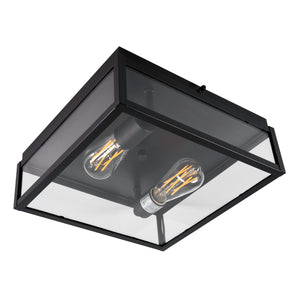 Norwell Lighting - 1184-MB-CL - Two Light Outdoor Flush Mount - Capture - Matte Black