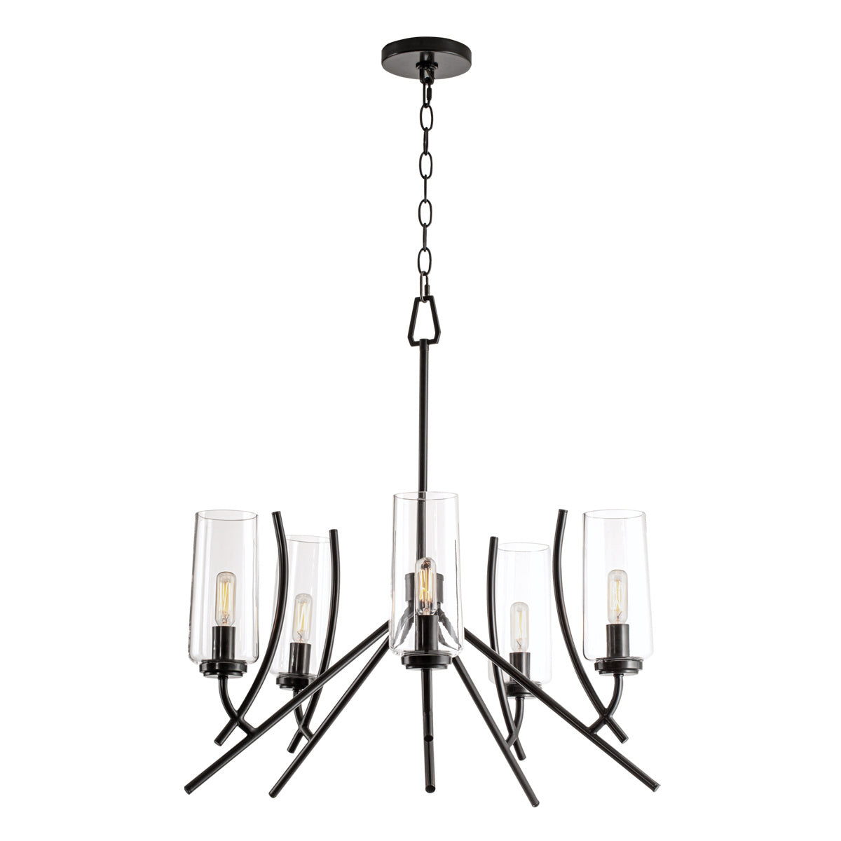 Norwell Lighting - 8154-ADB-CL - Five Light Chandelier - Tulip - Acid Dipped Black