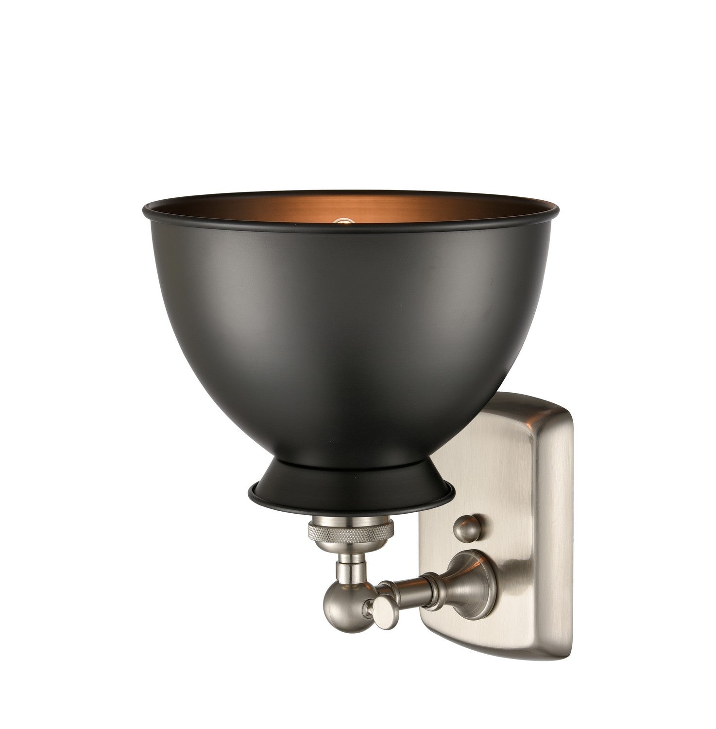 Innovations - 516-1W-SN-M14-BK - One Light Wall Sconce - Ballston - Brushed Satin Nickel