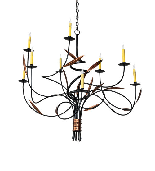 Meyda Tiffany - 227898 - Nine Light Chandelier - Layla - Blackwash & Cimarron Bronze