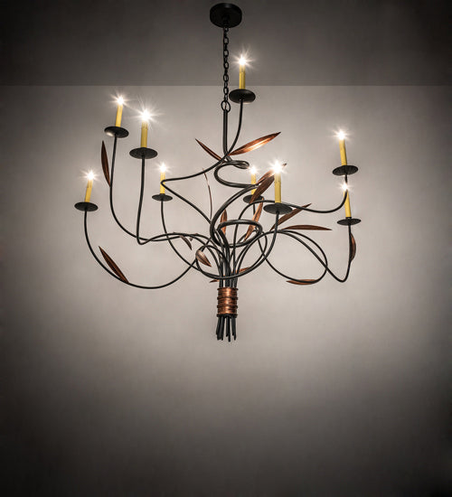 Meyda Tiffany - 227898 - Nine Light Chandelier - Layla - Blackwash & Cimarron Bronze