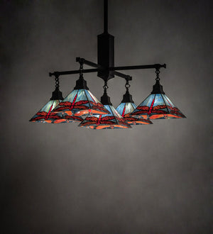 Meyda Tiffany - 230380 - Five Light Chandelier - Prairie Dragonfly - Craftsman Brown