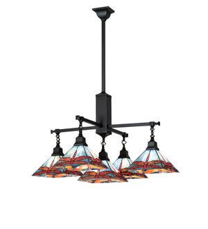 Meyda Tiffany - 230380 - Five Light Chandelier - Prairie Dragonfly - Craftsman Brown