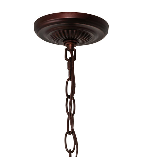 Meyda Tiffany - 231113 - Three Light Pendant - Tiffany Cabbage Rose - Mahogany Bronze