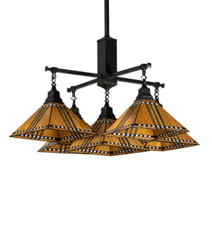 Meyda Tiffany - 231650 - Five Light Chandelier - Prairie Corn - Craftsman Brown