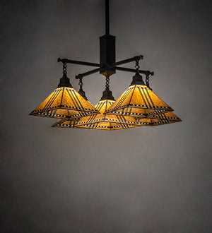 Meyda Tiffany - 231650 - Five Light Chandelier - Prairie Corn - Craftsman Brown