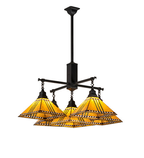 Meyda Tiffany - 231650 - Five Light Chandelier - Prairie Corn - Craftsman Brown