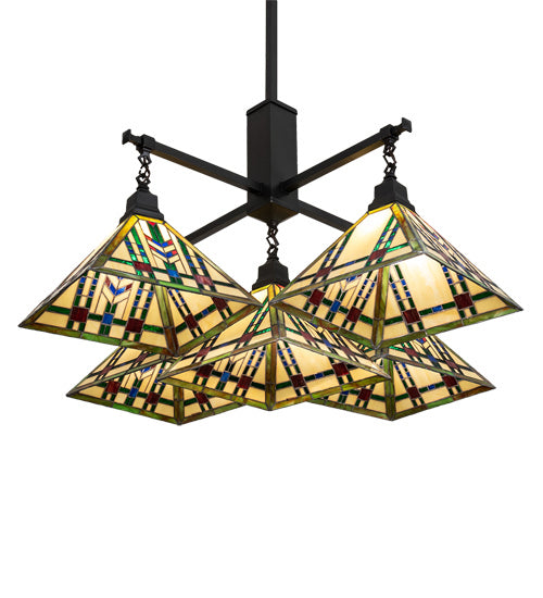 Meyda Tiffany - 231684 - Five Light Chandelier - Prairie Wheat - Craftsman Brown