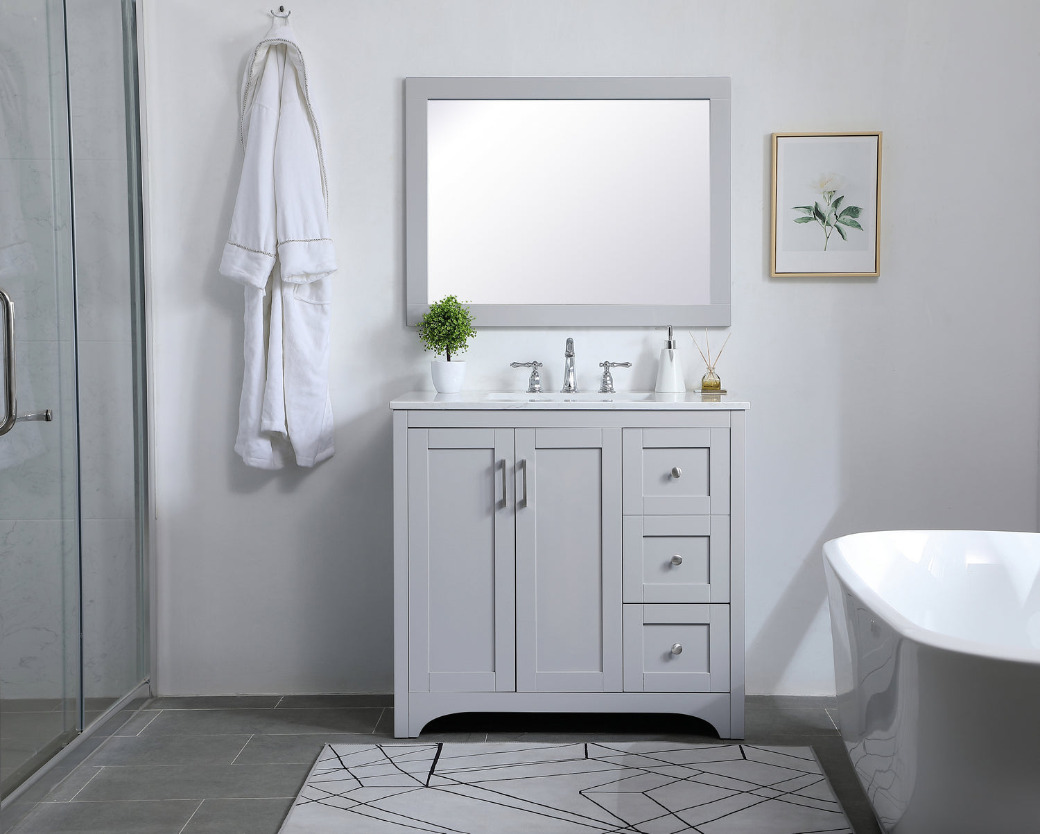 Elegant Lighting - VM22436GR - Mirror - Aqua - Grey
