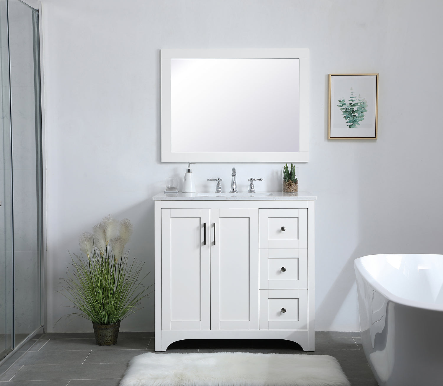 Elegant Lighting - VM22736WH - Mirror - Aqua - White