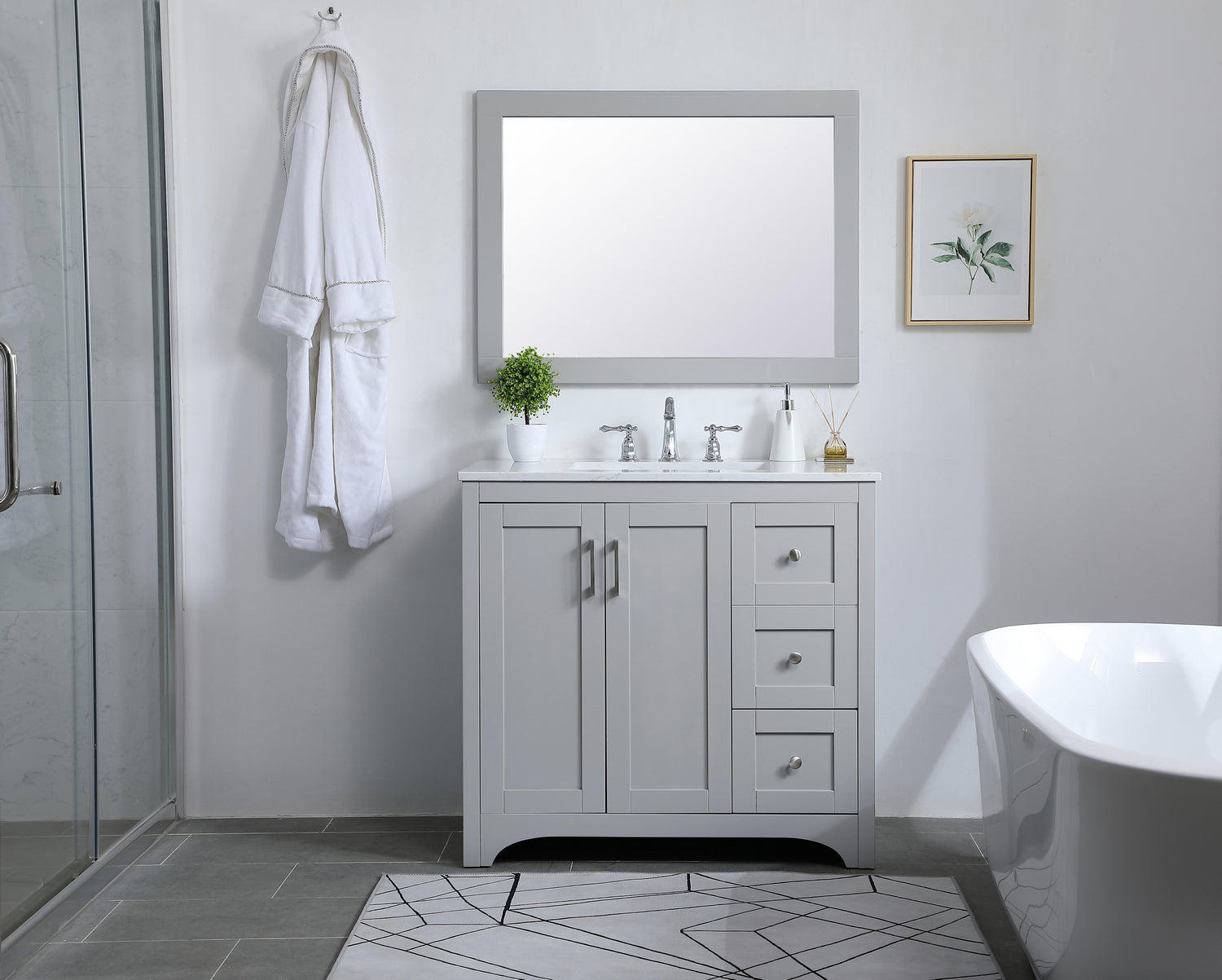 Elegant Lighting - VM22736GR - Mirror - Aqua - Grey