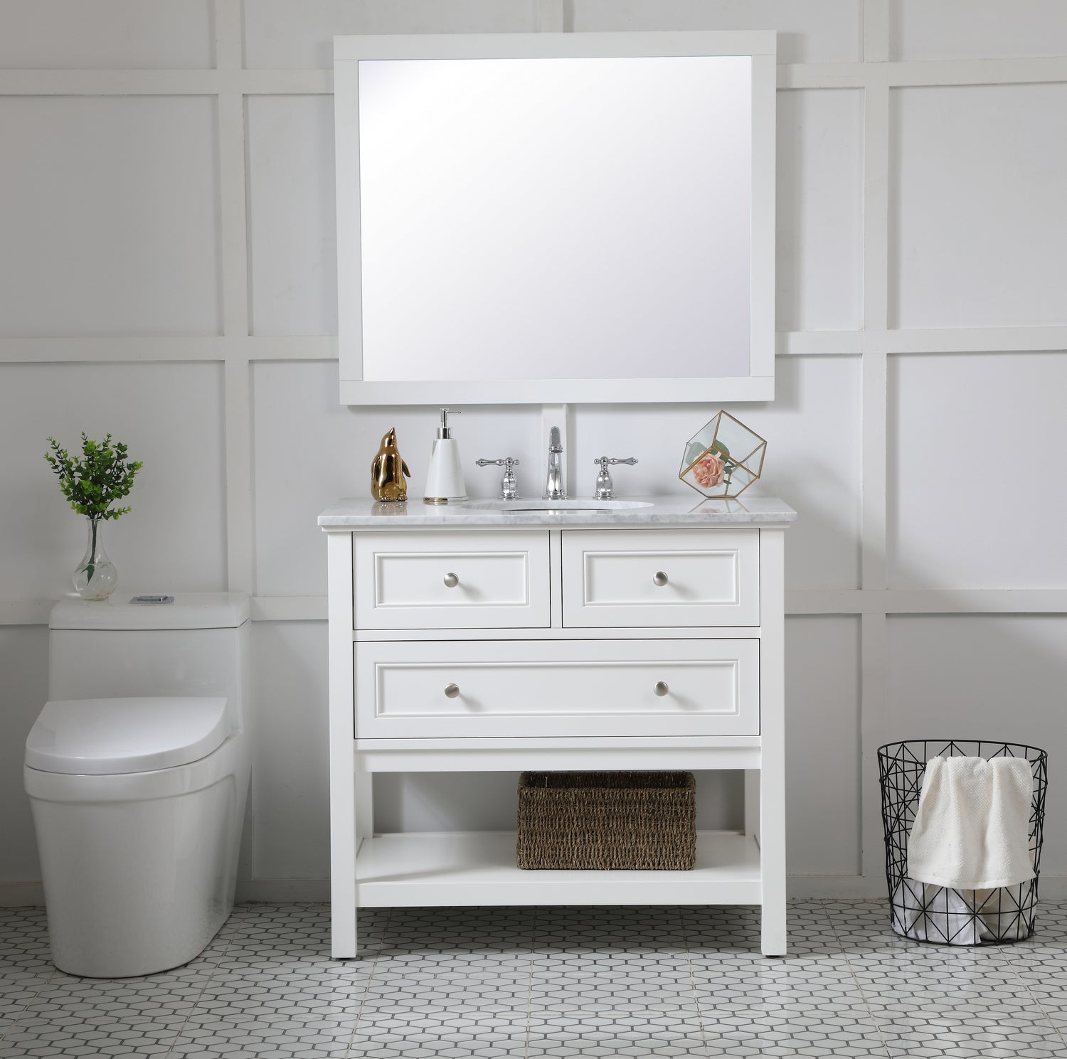 Elegant Lighting - VM23036WH - Mirror - Aqua - White