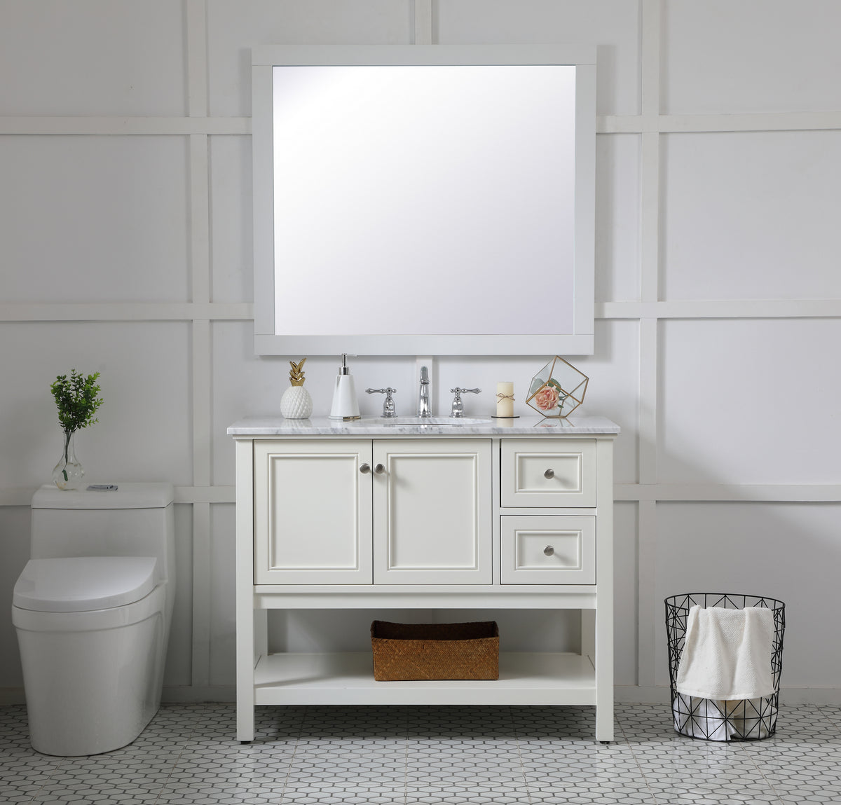 Elegant Lighting - VM24236WH - Mirror - Aqua - White