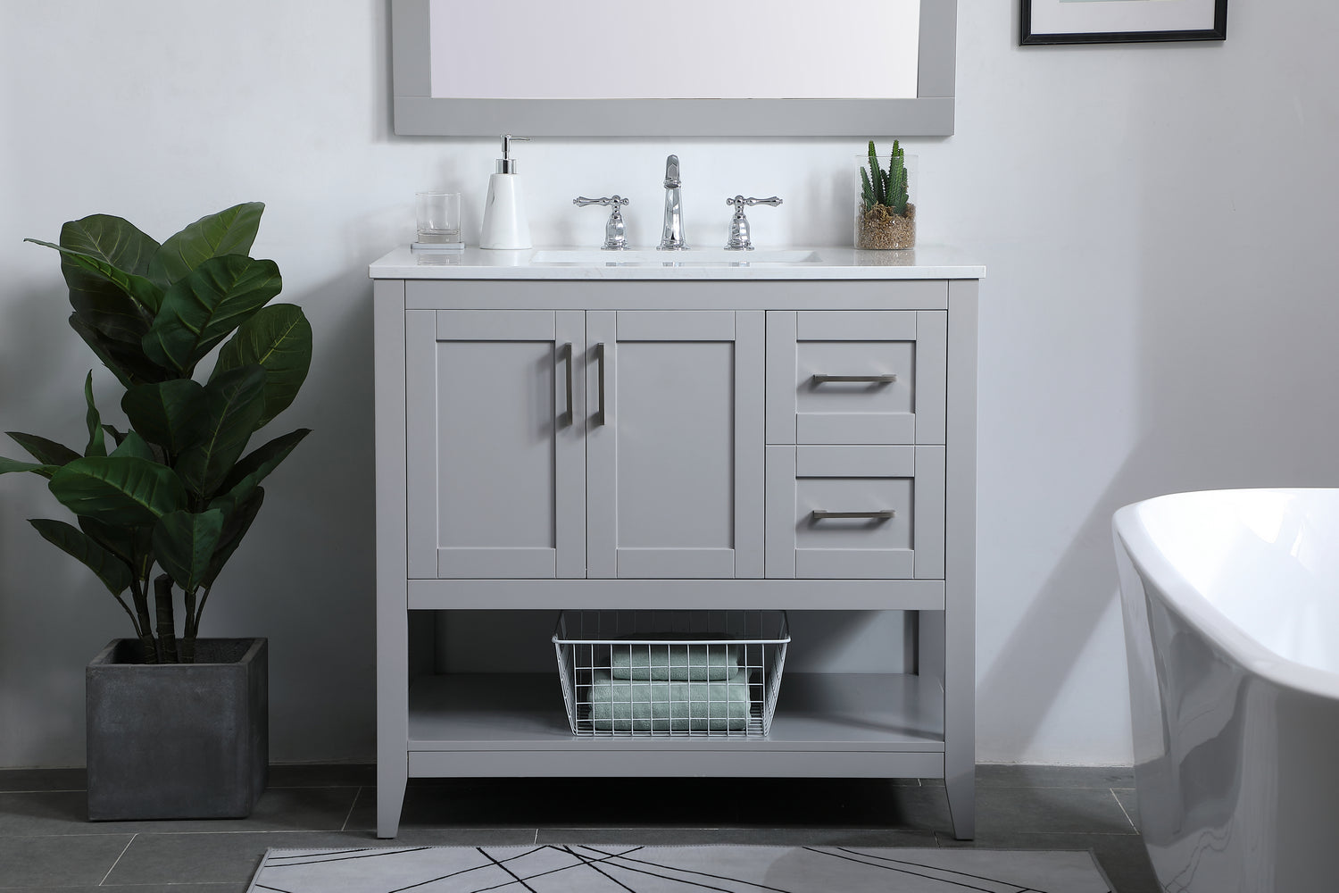 Elegant Lighting - VF16036GR - Single Bathroom Vanity - aubrey - Grey