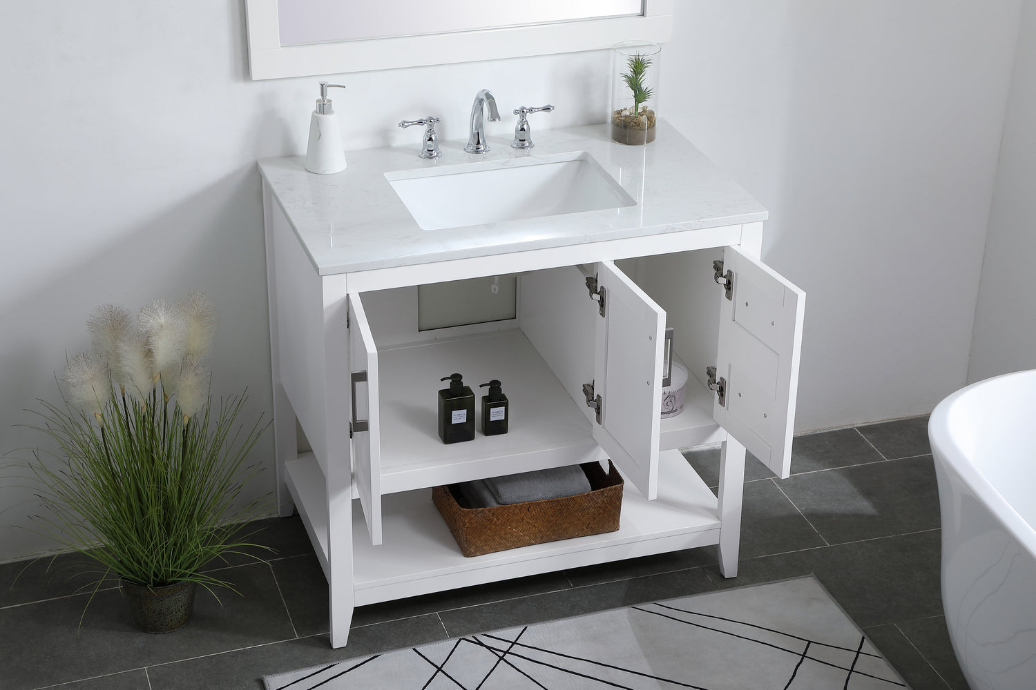 Elegant Lighting - VF16036WH - Single Bathroom Vanity - aubrey - White