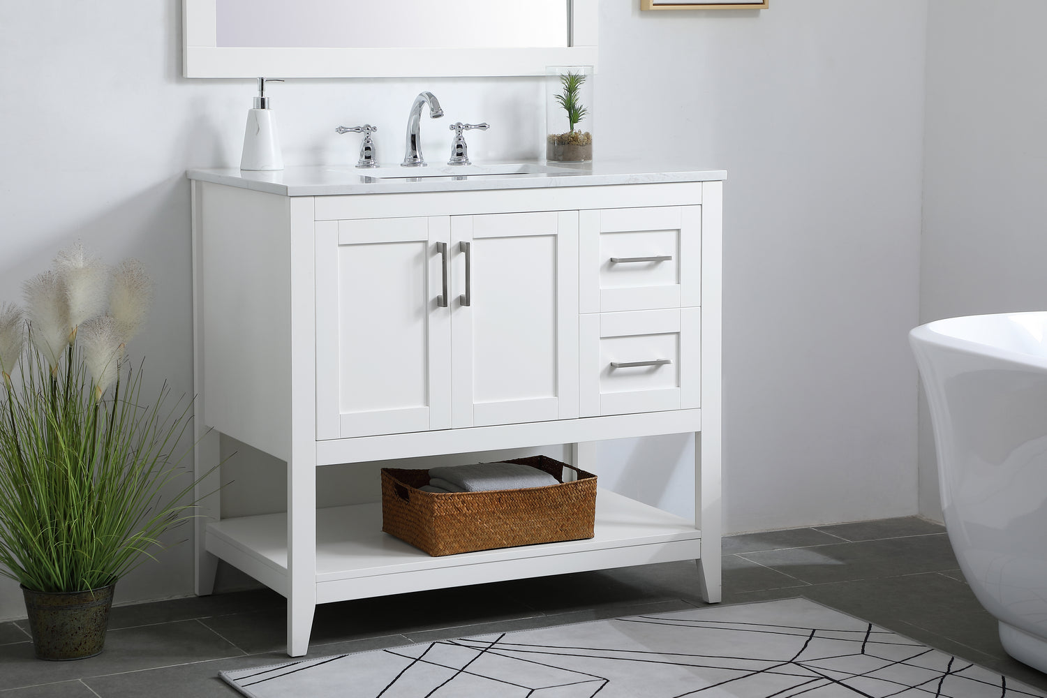 Elegant Lighting - VF16036WH - Single Bathroom Vanity - aubrey - White