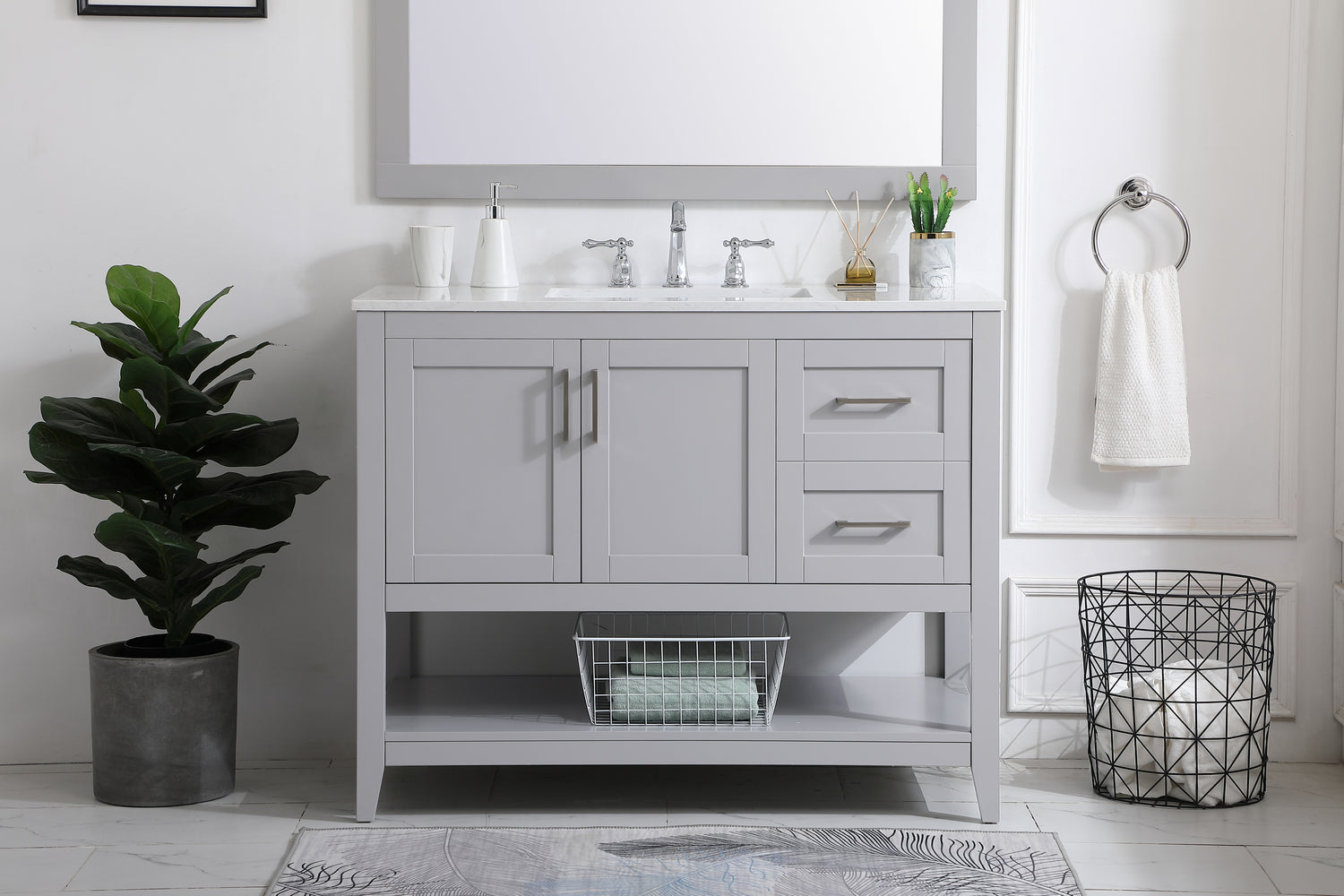 Elegant Lighting - VF16042GR - Single Bathroom Vanity - aubrey - Grey