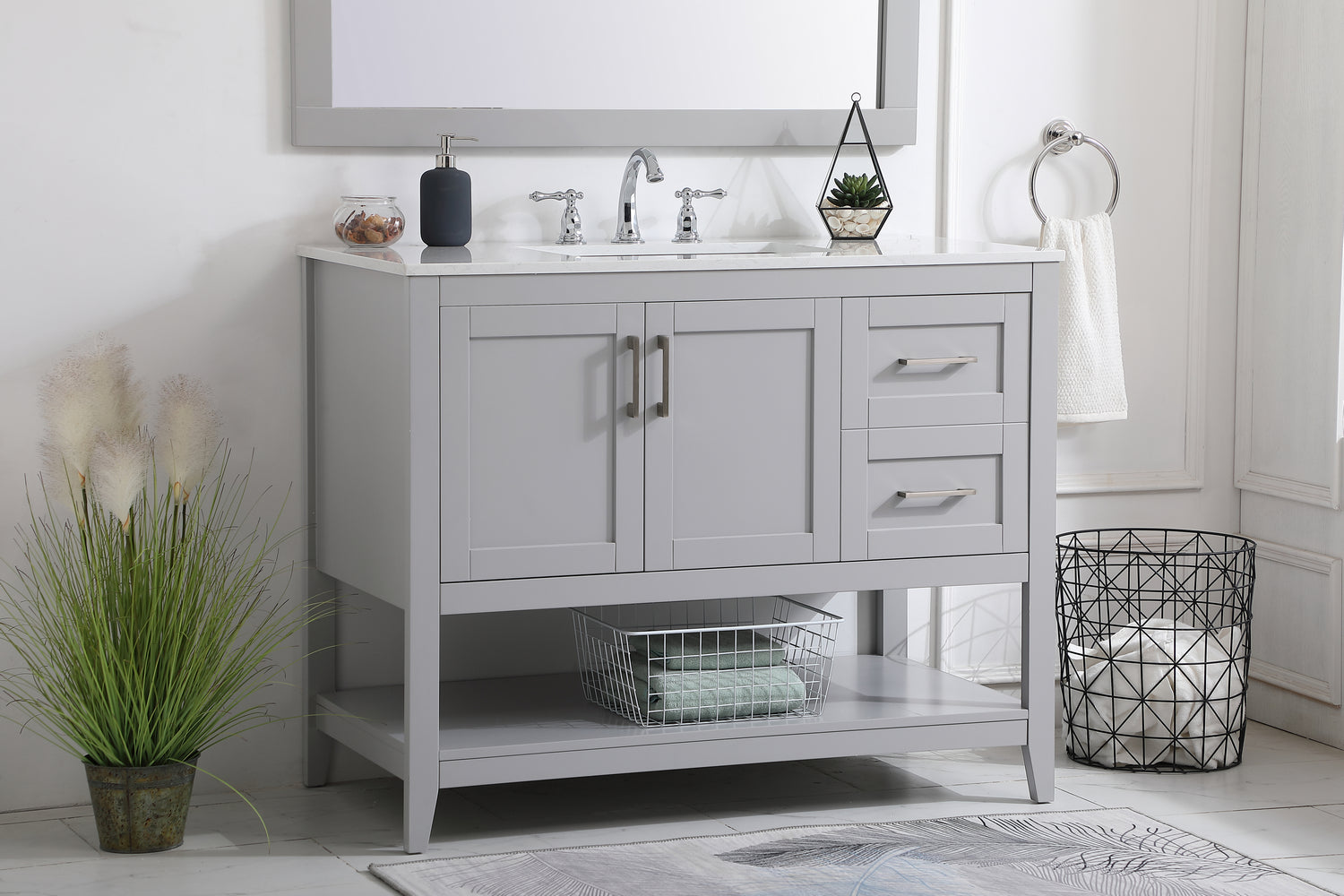 Elegant Lighting - VF16042GR - Single Bathroom Vanity - aubrey - Grey