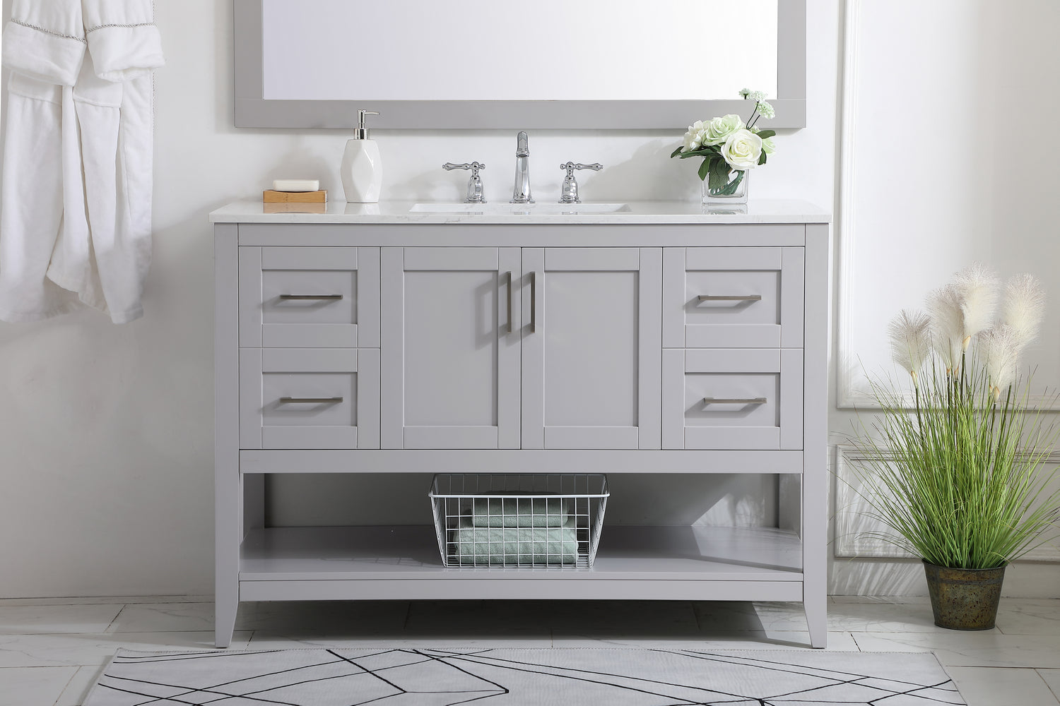 Elegant Lighting - VF16048GR - Single Bathroom Vanity - aubrey - Grey