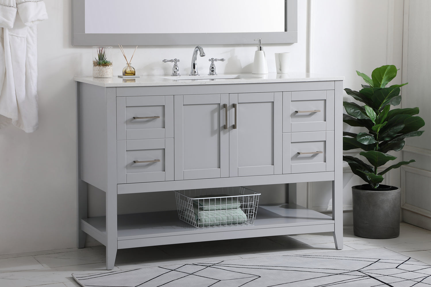 Elegant Lighting - VF16048GR - Single Bathroom Vanity - aubrey - Grey