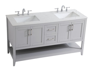 Elegant Lighting - VF16060DGR - Double Bathroom Vanity - aubrey - Grey