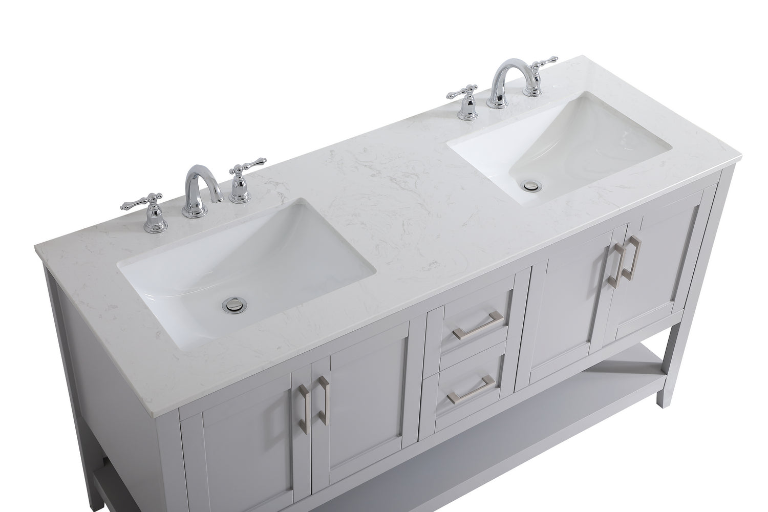 Elegant Lighting - VF16060DGR - Double Bathroom Vanity - aubrey - Grey