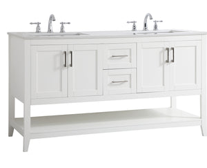 Elegant Lighting - VF16060DWH - Double Bathroom Vanity - aubrey - White