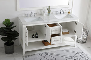 Elegant Lighting - VF16060DWH - Double Bathroom Vanity - aubrey - White