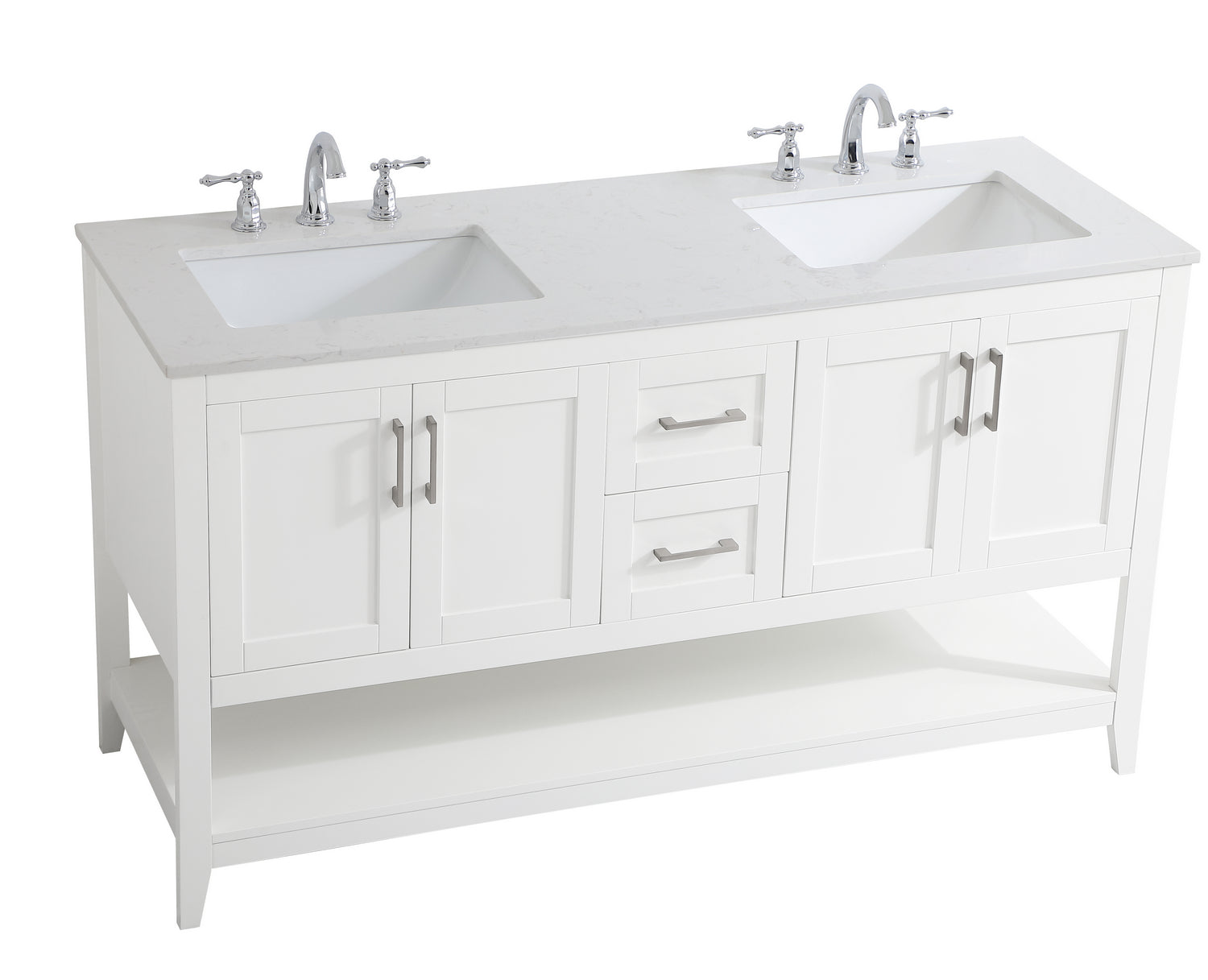 Elegant Lighting - VF16060DWH - Double Bathroom Vanity - aubrey - White